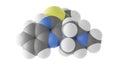 olanzapine molecule, atypical antipsychotics, molecular structure, isolated 3d model van der Waals Royalty Free Stock Photo