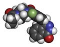 Olaparib cancer drug molecule. Inhibitor of PARP poly ADP-ribose polymerase.