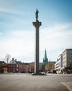 Olav Tryggvason statue in the center of Trondheim Royalty Free Stock Photo