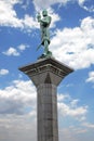 Olav Tryggvason statue in the center of Trondheim, Norway. Royalty Free Stock Photo