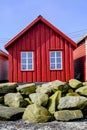 Row Or Line Of Traditional Colourful Beach Huts Royalty Free Stock Photo