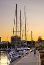 Olbia, Italy - Panoramic view of Olbia yacht port - Marina di Olbia - with yachts pier and at the Costa Smeralda coast of