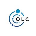 OLC letter technology logo design on white background. OLC creative initials letter IT logo concept. OLC letter design