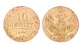Old 10 Groszy Coin of Poland Royalty Free Stock Photo