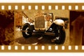 Old 35mm frame photo with car