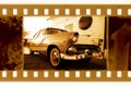 Old 35mm frame with USA retro car Royalty Free Stock Photo
