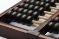 Old abacus ancient classic close up isolated on white background Royalty Free Stock Photo