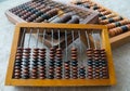 The old abacus, with the help of which produced all mathematical calculations in the middle of the last century Royalty Free Stock Photo