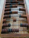 The old abacus, with the help of which produced all mathematical calculations in the middle of the last century Royalty Free Stock Photo