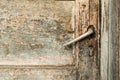 Old abandon house detail - doors closeup with a handle Royalty Free Stock Photo