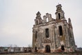 old abandoned abandoned church. autumn dark background Royalty Free Stock Photo