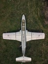 Old abandoned airfield with abandoned planes. Aerial view Royalty Free Stock Photo