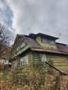 Old abandoned atmospheric house. Remnants of Soviet civilization. Russian life.