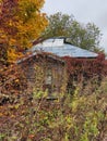 Old abandoned atmospheric house. Remnants of Soviet civilization. Russian life.