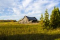 Old abandoned barn in a field Royalty Free Stock Photo