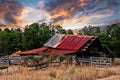 Old Abandoned Barn at Sunset Royalty Free Stock Photo