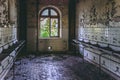 Old abandoned bathroom in a school Royalty Free Stock Photo