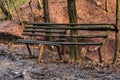 Old abandoned bench in the forest Royalty Free Stock Photo