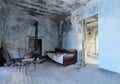 Old abandoned blue room