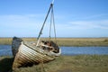 Old abandoned boat on the salt marsh.