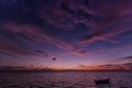 Old abandoned boat on the sea in the background of a sea landscape. Royalty Free Stock Photo