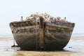 Old abandoned boat on shore Royalty Free Stock Photo