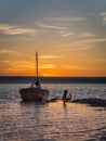 Old Abandoned Boat at Sunset Royalty Free Stock Photo