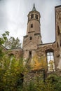 Old abandoned brick church in the forest Royalty Free Stock Photo