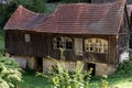 Old abandoned and broken barn with broken windows and roof Royalty Free Stock Photo