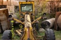 Old abandoned broken road construction machinery Royalty Free Stock Photo