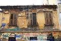 Old Abandoned Building with Graffiti in Athens, Greece Royalty Free Stock Photo