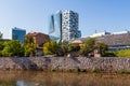 Old and abandoned buildings on the banks of the Miljacka River in Sarajevo. Bosnia and Herzegovina Royalty Free Stock Photo