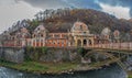 Old abandoned buildings in the Roman spa town Herculane baths,Romania Royalty Free Stock Photo