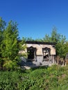 Old abandoned burned down village house Royalty Free Stock Photo