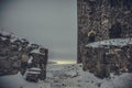 Old abandoned castle on hill Royalty Free Stock Photo