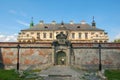 Old abandoned castle in Lviv region, Pidhirtsi, Ukraine, since 1635 year. The view from the front side Royalty Free Stock Photo