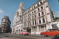 Old abandoned colonial-style building on a street in Havana Royalty Free Stock Photo