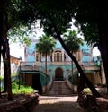 Old, abandoned, colorful colonial house in south america Royalty Free Stock Photo