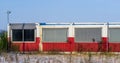 Old abandoned container building with windows in the middle of nowhere Royalty Free Stock Photo