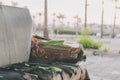 Old abandoned couch dumped on the street. Street of egypt