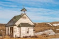 An old abandoned country church in Dorothy, Alberta, Canada. Royalty Free Stock Photo