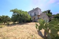 Old abandoned country house in the field