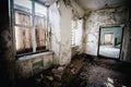Old abandoned creepy manor house room