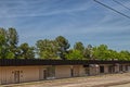 Old abandoned dilapidated run down vintage retro strip mall