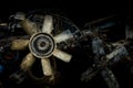 Old and abandoned engine fan. Royalty Free Stock Photo