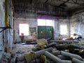 Old abandoned factory with equipment