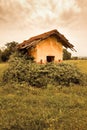 Old abandoned farm structures of the 19th century -toned image