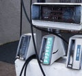 Old abandoned gas pump at a derelict service station