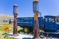 Old Abandoned Gas Pumps in Desert Royalty Free Stock Photo