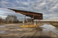 Old Abandoned Gas station with gas pump Royalty Free Stock Photo